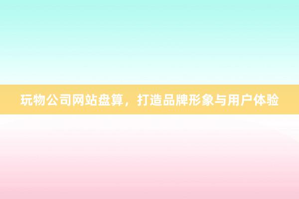 玩物公司网站盘算，打造品牌形象与用户体验