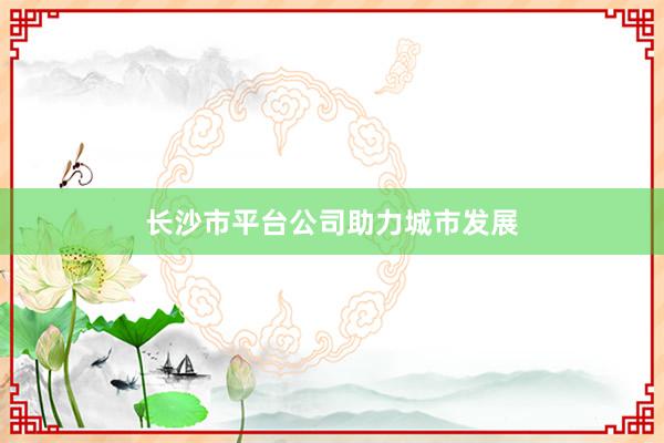 长沙市平台公司助力城市发展